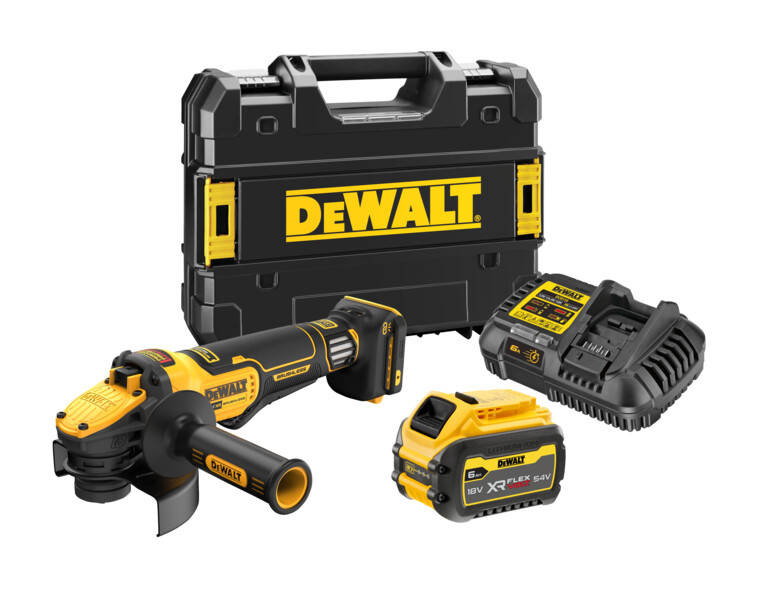 Szlifierka kątowa DeWALT DCG416VSN z akumulatorem 18V 5 Ah i ładowarką